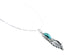Sterling Silver Leaf Navajo Turquoise Pendant 16" Box Italian Chain Necklace Set AX127635